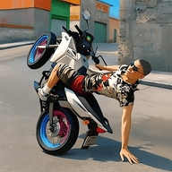 摩托前轮离地3D