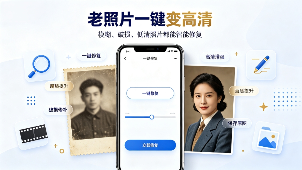 可免费一键修复高清图的照片修复软件